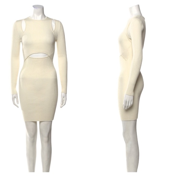 Wolford x Simkhai | NWT Contoured Rib Mini Dress in Ecrue - Size XS - Picture 3 of 11